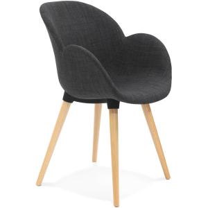 Fauteuil Tissu Noir H. assise 45 cm rembourré