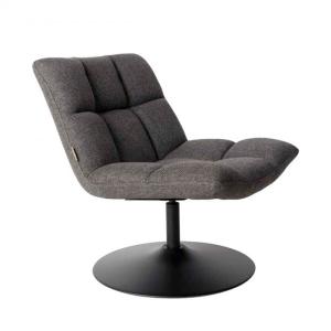 Fauteuil tissu pivotant lounge gris anthracite