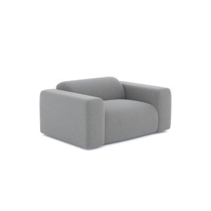 Fauteuil tissu tramé gris clair