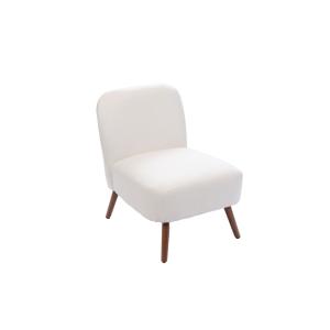 Fauteuil trendy en tissu et pieds en bois blanc