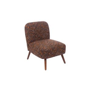 Fauteuil trendy en tissu et pieds en bois chocolat