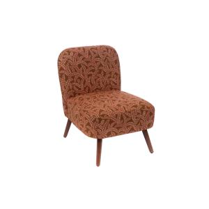 Fauteuil trendy en tissu et pieds en bois marron clair