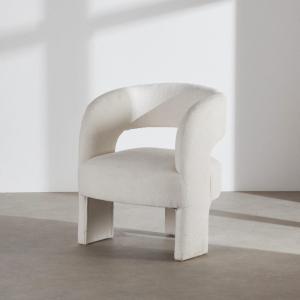 Fauteuil tripode en textile tramé écru