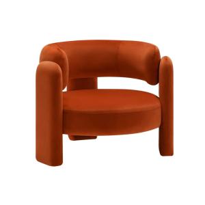 Fauteuil tripode en velours orange