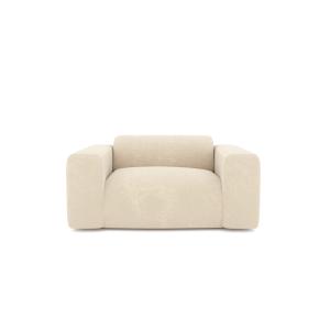 Fauteuil velours à motifs crème