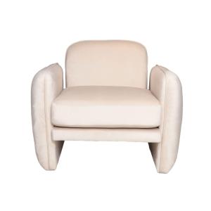 Fauteuil velours beige