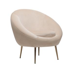 Fauteuil velours beige 77 x 74 x 775 cm