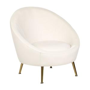 Fauteuil velours blanc cassé