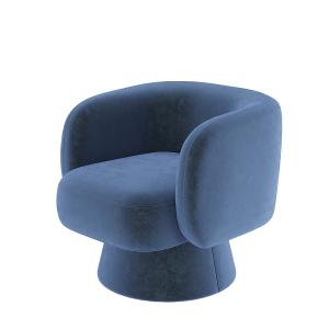 Fauteuil velours bleu marine