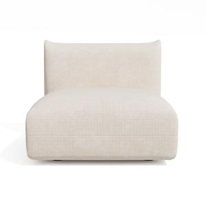 Fauteuil velours chenillé crème
