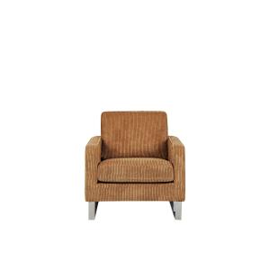 Fauteuil velours côtelé marron clair