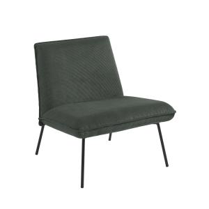 Fauteuil  velours côtelé vert