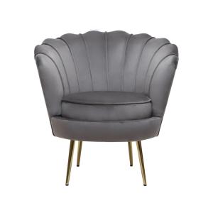 Fauteuil velours gris 75  x  68 x 775 cm