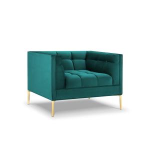 Fauteuil velours turquoise