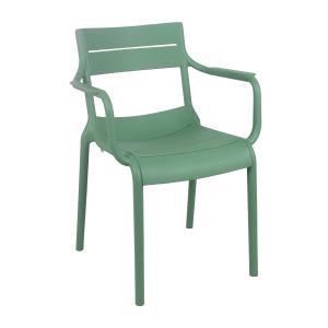 Fauteuil vert sauge de terrasse en plastique