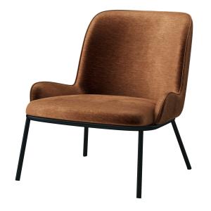 Fauteuil vintage en tissu Retro Terracota et métal noir