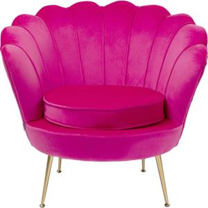Fauteuil Water Lily velours fuchsia Kare Design