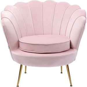Fauteuil Water Lily velours rose Kare Design