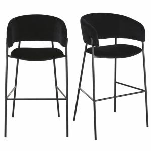 Fauteuils de bar professionnels en velours recyclé et acier…
