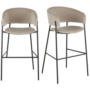 Fauteuils de bar professionnels en velours recyclé taupe H7…