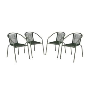 Fauteuils de jardin kaki et naturel (lot de 4)
