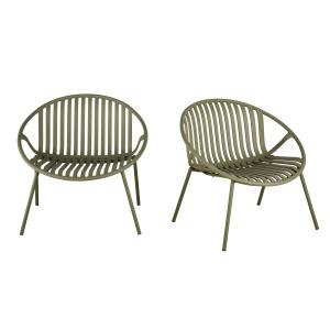 Fauteuils de jardin vert kaki (x2)