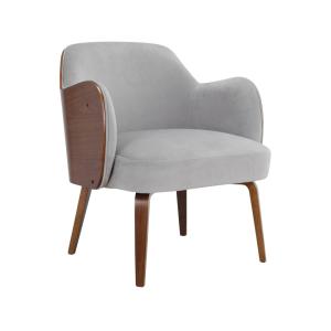 Fauteuils en velours gris clair