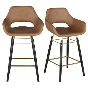 Fauteuils pour îlot central marron H68 (x2)