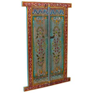 Fenêtre décorative en bois peinte à la main multicolore, 64…