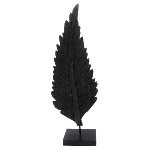 Feuille décorative en bois de manguier  noir 25x10x69 cm