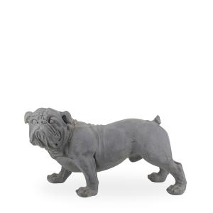 Figure bulldog en résine gris