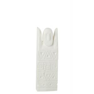Figurine africaine sculpté en bois blanc 16x7x46 cm