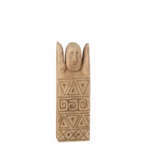 Figurine africaine sculpté en bois naturel 16x7x46 cm