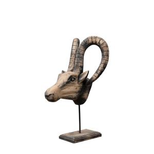 Figurine bélier en bois gris H53