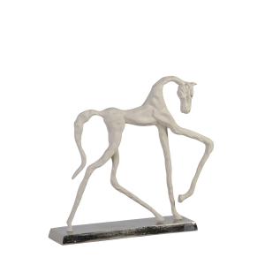 Figurine décorative cheval abstrait en aluminium blanc L 57…