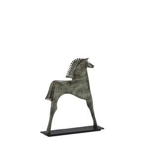 Figurine décorative cheval en aluminium bicolore L 40 cm