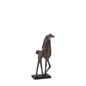 Figurine décorative cheval en aluminium noir L 44 cm