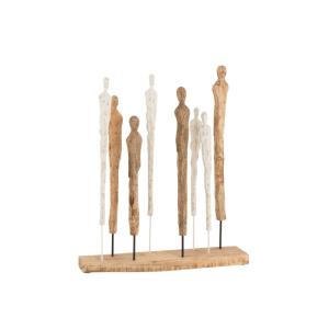 Figurines de 8 personnages sur socle en bois beige 51x10x57…