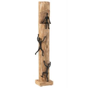 Figurines grimpant en bois naturel 13x14.5x75.5 cm