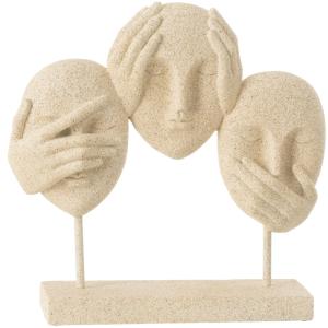 Figurines visages en résine beige