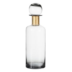 Flacon décoratif en verre grisé et laiton doré H37