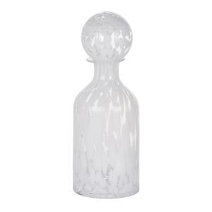 Flacon décoratif en verre transparent et blanc H36