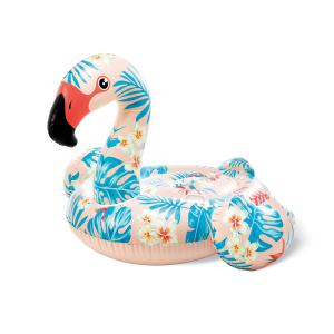 Flamant rose gonflable en vinyle multicolore