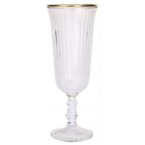 Flûte à champagne en verre et liseré doré 120ml