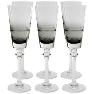 Flûte à champagne en verre gris - Lot de 6