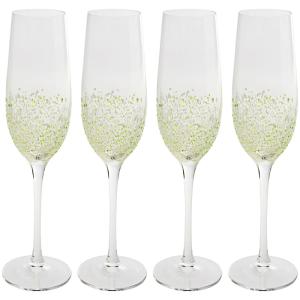 Flûtes à champagne Confetti vertes set de 4 Kare Design