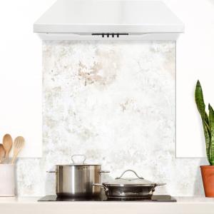 Fond de hotte adhésif aluminium effet béton vieilli beige -…