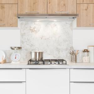 Fond de hotte adhésif aluminium effet béton vieilli beige -…