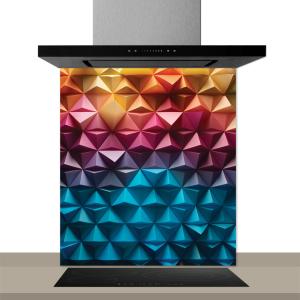 Fond de hotte decorative, illusion multicolore 60x70  cm