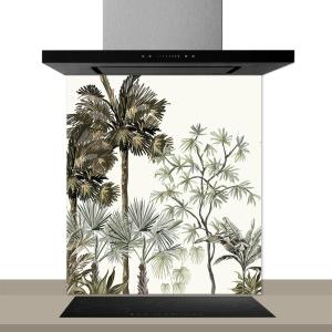 Fond de hotte decorative, jungle multicolore 60x70  cm